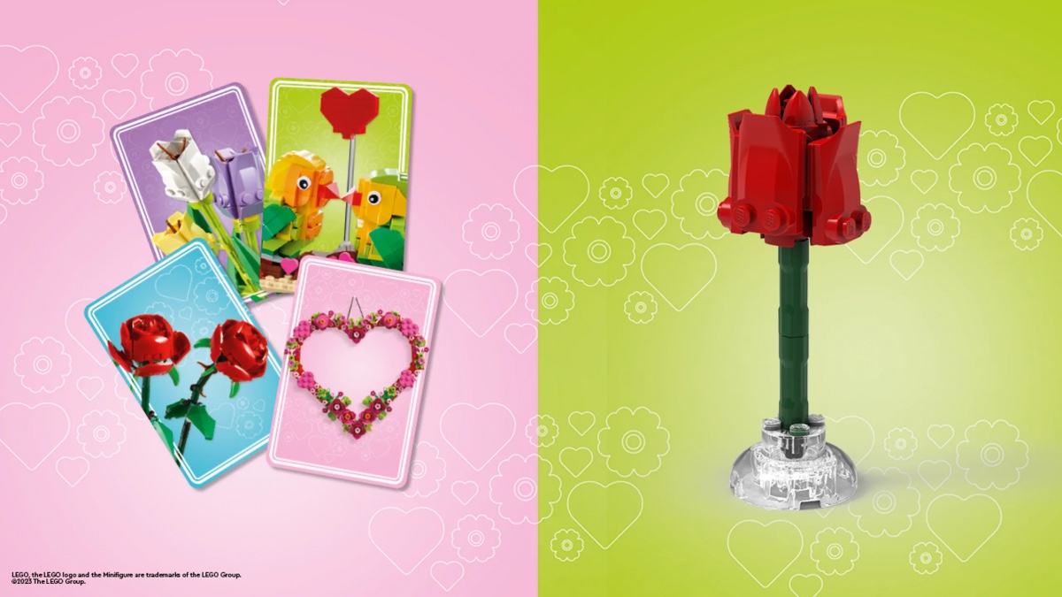 Free LEGO Valentine’s Day cards and rose available this weekend