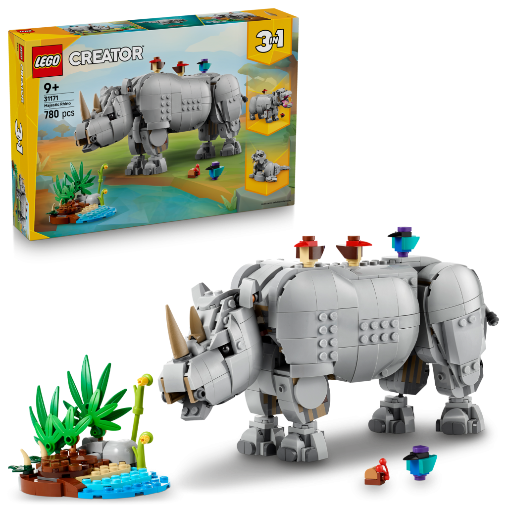LEGO Creator 3 in 1 31171 Wild Animals Majestic Rhino with Birds 6 1024x1024