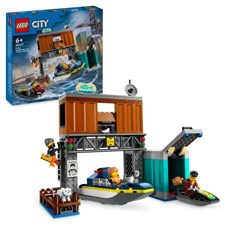 60417 police speedboat and crooks hideout